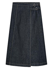 Jupe portefeuille en jean à la mode pour femmes Jupe polyvalente confortable et élégante pour les tenues de tous les jours de voyage de style de rue décontracté - Product Image 3