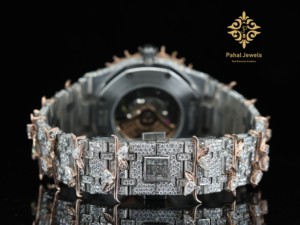 Montre de luxe personnalisable en moissanite avec cadran romain, design épineux, sertissage complet, date, style hip-hop, pour soirée, luxe durable - Product Image 6