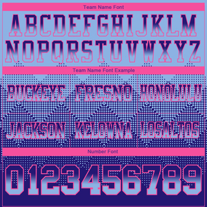 Nueva camiseta de fútbol americano personalizada, azul claro, púrpura oscuro, rosa, malla, degradado, forma cuadrada, camiseta de fútbol en poliéster - Product Image 3