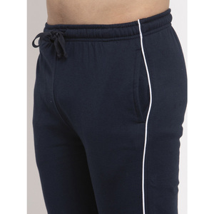 Vêtements de sport personnalisés coupe ajustée survêtement blanc pour hommes coupe musculaire survêtements de sport respirants en coton et polyester à fermeture éclair - Product Image 5