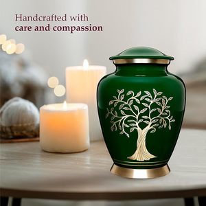 Handmade <b>Large</b> Adult Mosaic Aluminium Glass Cremation <b>Urn</b> Unique Funerals Supply With Individual Tiles Applied Burial - Product Image 5