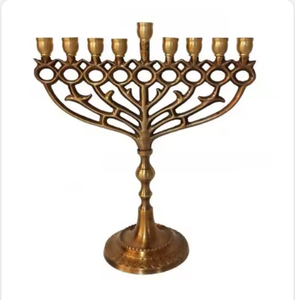 Fabricant et exportateur bougeoirs Menorah en laiton de haute qualité bougeoirs Menorah juifs dorés modernes et élégants vente à chaud - Product Image 3