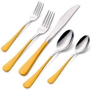 Plain Handle Silver Color Plated Finished Stainless Steel Flatware <b>Dishwasher</b> Safe Cutlery For Home Wedding Use Set Of 5 Pcs - Product Image 3