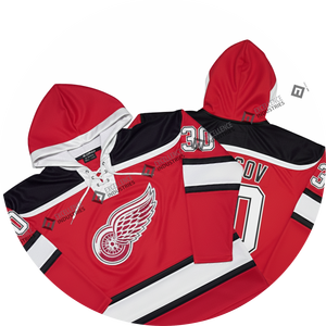 Buy Wholesale Custom Lightweight Quick Dry <b>Pullover</b> Hockey Hoodies Sublimation Printed Polyester Ice Hockey Wear - Product Image 6