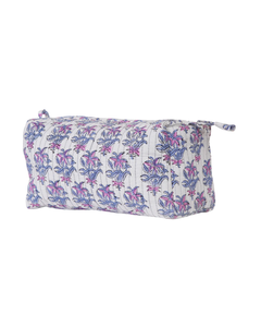 Organisateur de maquillage de voyage en coton matelassé réutilisable écologique de qualité supérieure avec fermeture éclair |   Qualité d'exportation résistante à l'eau personnalisable - Product Image 4