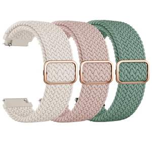 Bracelets de <span class=keywords><strong>montre</strong></span> élastiques tressés pour femmes et hommes, 22 mm, réglables, en nylon souple extensible, à libération rapide, OEM ODM - Product Image 1