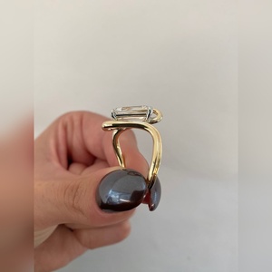 Anillo de Diamante de Corte Esmeralda de Lujo de 5 Quilates, Oro de 10K, 14K, 18K, Plata, Platino, Engaste en Espiral, Joyería de Compromiso, Precio de Fábrica - Product Image 3