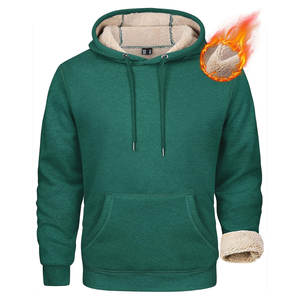 Pull-over doublé polaire Sherpa lourd pour hommes Sweat-shirt d'hiver avec capuche épaisse Pull-over d'hiver confortable - Product Image 3