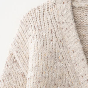 Pull en tricot ample pour femme, 100 % coton, col en V, manches longues, qualité supérieure, automne-hiver, couleur et logo personnalisables, vente en gros - Product Image 4