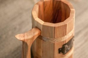 Tasse à bière en bois 100% naturelle et biologique personnalisée, tasse à café de voyage avec poignée en bois, tasse à gobelet Occasion de Noël - Product Image 3