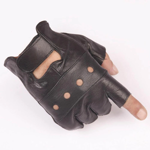 Gants demi-doigts unisexes en cuir artificiel pour le théâtre, le punk, le hip-hop, la conduite automobile et la fête. - Product Image 1