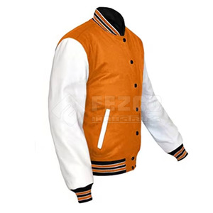 Veste universitaire en cuir d'hiver, nouvelle arrivée, fabrication en usine, manches en cuir, devant à col montant, écologique, respirante, personnalisable, vente en gros - Product Image 3