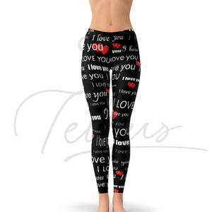 Leggings de yoga pour femmes de qualité supérieure 2026, haute élasticité, imprimé par transfert thermique, design Saint-Valentin, respirant, séchage rapide - Product Image 2