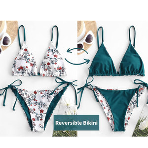 Conjunto de Bikini de 2 Piezas Cómodo y a la Moda, con Aros, Corte Alto, Secado Rápido, Push-Up, para Playa, Alta Calidad, Precio Económico - Product Image 3