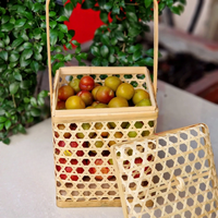 PANIER CADEAU EN BAMBOU multi-usages respectueux de l'environnement Panier décoratif léger pour mariages et célébrations Artisanat du Vietnam