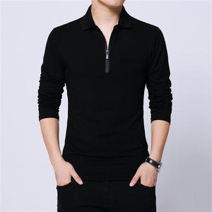 Automne hommes à manches longues luxe polos coupe régulière décontracté hommes t-shirt grand Streetwear léger Vintage hauts - Product Image 5