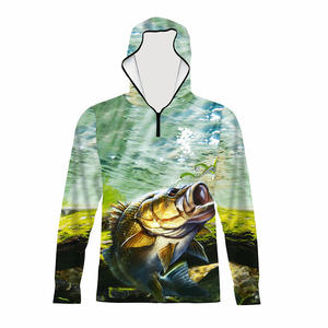Camisa de pesca de secado rápido UPF 50 + ligera personalizada para hombre, transpirable con protección UV Sudadera con capucha, conjunto de ropa de pesca de rendimiento - Product Image 6