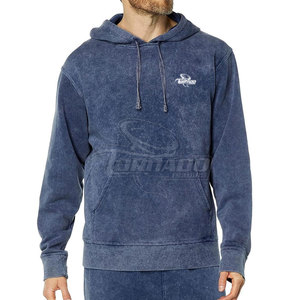 Vente en gros, service OEM, sweats à capuche délavés à l'acide pour hommes, pull léger de couleur unie, logos imprimés, hiver, coton/polyester - Product Image 1