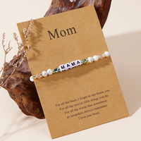 Ensemble de bracelets en perles personnalisés de style bohème Go2boho MAMA Meilleure maman Cadeau pour la fête des mères