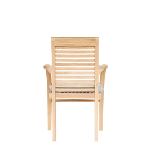 Modern Solid Teak Wood Dining Chair with <b>Backrest</b> Cooling Not Foldable for Home Apartment Park or Hotel Use - Product Image 2