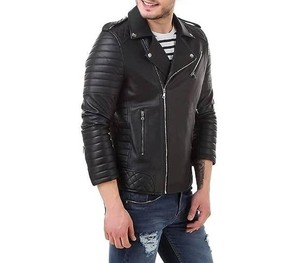 Venta al por mayor Hombres Chaquetas de cuero de moda Hombres Chaqueta de cuero genuino Nueva moda Chaqueta de cuero con cremallera - Product Image 4