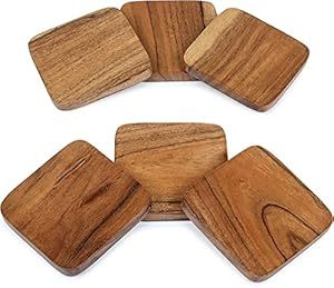 Posavasos clásicos de nogal, esteras y almohadillas para servir té y café para uso en la cocina - Product Image 4
