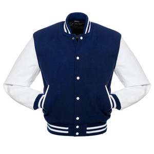 Nuevas chaquetas universitarias con botones y mangas de cuero personalizadas, talla adulta, venta al por mayor, ropa de calle para hombre, chaqueta universitaria para exteriores - Product Image 1