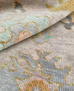 Pastel Oushak Alfombra Anudada a Mano 8x10 Alfombra Rosa Suave con Patrón Abstracto Cómodo Tamaño 5x8 - Product Image 2