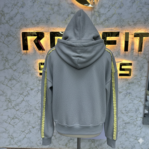 เสื้อฮู้ดสำหรับผู้ชายพิมพ์ลายพัฟมีซิปปรับอัตราได้ - Product Image 3