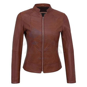 Veste en cuir pour femmes, en cuir d'agneau véritable, élégante, veste en cuir de moto, vêtements de moto et de motard haut de gamme pour femmes - Product Image 3