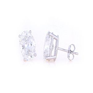 Oval Cut Diamond With Pushback Stud <b>Earrings</b> For Her - Product Image 1