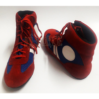 Chaussures de lutte Sambo personnalisées avec logo rouge et bleu, en cuir et daim, semelles intérieures en EVA, été/hiver, à lacets