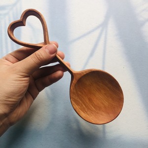 Vitrapro-cuchara de madera con mango de corazón, utensilio de cocina de diseño Vintage, 100% - Product Image 3