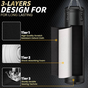 Sacs de frappe suspendus à haute stabilité, sacs de frappe suspendus en PU résistant, remplis d'eau, pour la boxe, le kickboxing, l'entraînement MMA - Product Image 4