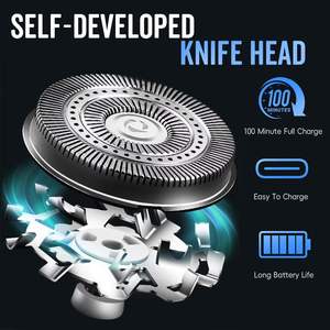 Afeitadora Eléctrica Portátil Recargable por USB, Impermeable IPX7, Mini Afeitadora de Bolsillo con Cuchillas Individuales y Dobles, Afeitadora Rotatoria - Product Image 3