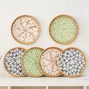 Bandeja de madreperla de ratán de la mejor calidad para banquetes de boda, bandejas de fregona hechas a mano - Product Image 6