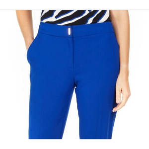 Pantaloni Eleganti da Donna Calvin Klein Blu a Vita Alta e Gamba Dritta, Taglia 2, Casual, Traspiranti e Antipiega - Product Image 2