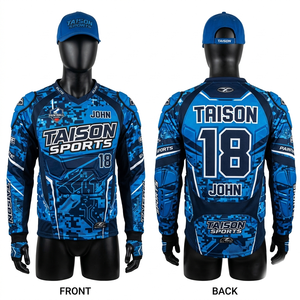 Premium 220 GSM Polyester Mesh <b>Paint</b> Ball Jersey Blue Black Orange Panel Sublimation Custom Logo - Product Image 4