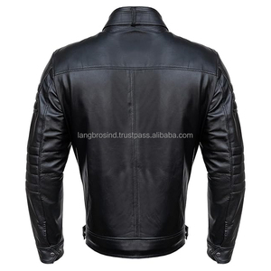เสื้อแจ็คเก็ตหนังผู้ชาย แฟชั่นลำลองสไตล์คนเมือง หนังวัวแท้ รับผลิตตามแบบ OEM ขายส่ง - Product Image 2