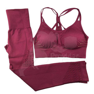 Conjunto de Yoga para Mujer de Primera Calidad, Hecho a Medida, Parte Delantera Sólida, Resistente, Ecológico, Transpirable, Cintura Elástica, Spandex/Poliéster, 2 Piezas - Product Image 1
