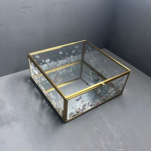 Boîte à bijoux, boîte de rangement, organisateur, boîte à bijoux décorative imprimée avec finition en laiton - Product Image 3