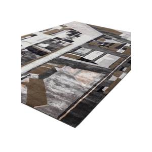 Linear Grey Black <b>Hand</b> <b>Tufted</b> Wool Viscose <b>Rug</b> Tra-13981 for Home Use-Abstract Living Room Carpet Striped Rectangle Hallway 10mm - Product Image 2