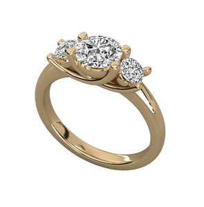 14K แหวนเงินสเตอร์ลิง925ชุบทองมีเพชรกลมผ่านการรับรอง IGI - Product Image 1