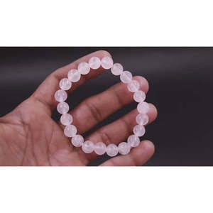 100% Natural 8 mm Rose Quartz Bead Crystal <b>Bracelet</b> 7 Inches Stone Stretch for Meditation Exclusive Meditation <b>Bangle</b> - Product Image 6