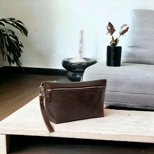 Sac de voyage léger et portable en cuir véritable Artha, style bohème, avec fermeture éclair, pour hommes et femmes, cadeau promotionnel - Product Image 5