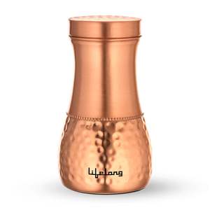 Botella de agua de cobre Frasco Ayurvédico a prueba de fugas para un estilo de vida saludable Beber diariamente Oficina Gimnasio Viajes - Product Image 1