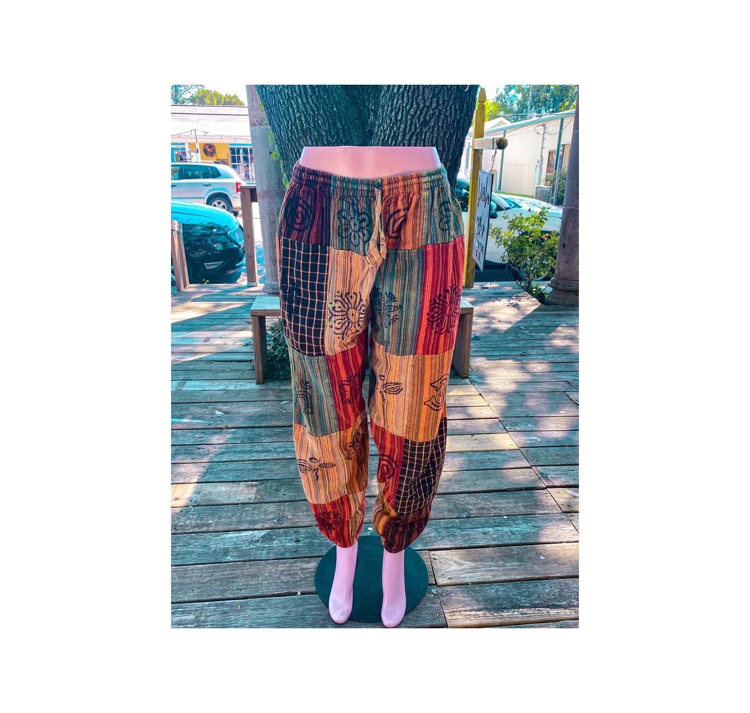 Pantalones de retazos Bohemio Verano Brillante Cómodos Hombres y mujeres Ropa hippy Boho Lindo Pantalones Cargo Indie Loose