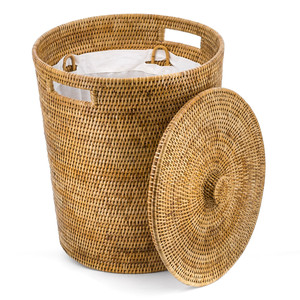 Panier de rangement en rotin naturel tissé à la main avec poignées, écologique |   Tailles personnalisées |   OEM/ODM disponible |   Fabricant vietnamien - Product Image 2