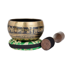 Cuenco de bronce Tibetano para meditación de Yoga, excelente resonancia, terapia de sonido, mazo, almohada, cuenco curativo para meditación, Yoga - Product Image 1