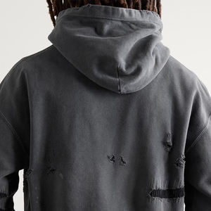 Fournisseur d'usine direct sweats à capuche confortables en coton pour hommes à vendre 2025 nouvelle mode sweat à capuche en détresse - Product Image 6